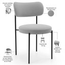 Ver imagem 4 de Cadeira Decorativa Estofada para Sala de Jantar Louise L02 Bouclê Cinza - Lyam Decor
