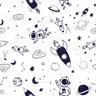 Papel de Parede Baby Astronauta Azul e Branco - 2,50x0,50m - 1