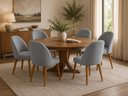 Ver imagem 1 de Kit 6 Cadeiras Lua Estofada Moderna Sala de Jantar Suede Cinza