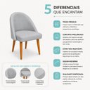 Ver imagem 6 de Kit 6 Cadeiras Lua Estofada Moderna Sala de Jantar Suede Cinza