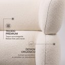 Ver imagem 7 de Cama Box Base Queen com Cabeceira Mochi 158x198 Estofada Orgânica Japonesa Bouclê Creme - Desk Desig
