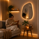Ver imagem 3 de Espelho Tobago - Linha Couro - - 80x60 - sem LED - Café