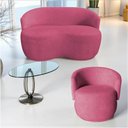 Ver imagem 1 de Kit Namoradeira + Poltrona Decorativa Beatriz Orgânica Veludo Rosa