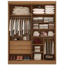 Ver imagem 2 de Guarda Roupa Solteiro 4 Portas 3 Gavetas - Da Vinci Plus-Cinamomo - Móveis D'Doro