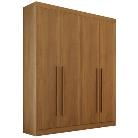 Guarda Roupa Solteiro 4 Portas 3 Gavetas - Da Vinci Plus-Cinamomo - Móveis D'Doro