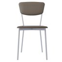 Ver imagem 3 de Cadeira Estofada para Sala de Jantar Village Branco C01 Courino Cinza - Lyam Decor