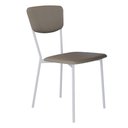 Ver imagem 1 de Cadeira Estofada para Sala de Jantar Village Branco C01 Courino Cinza - Lyam Decor