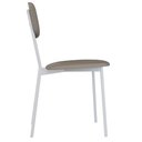 Ver imagem 6 de Cadeira Estofada para Sala de Jantar Village Branco C01 Courino Cinza - Lyam Decor