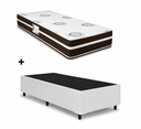Ver imagem 1 de Cama Box Base Solteiro Branco Colchao Solteiro Molas Ensacadas Classico - Alto Nivel
