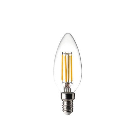 Lâmpada Led Pix Filamento Vintage Vela E14 Clara Bivolt 2400k Luz Quente