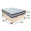 Ver imagem 6 de Cama Box Baú Casal Sintético + Colchão Anjos Black Graphite Molas Ensacadas 138x188x64cm Bege