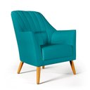 Ver imagem 2 de Kit 2 Poltronas Orion Bordada Suede Azul Turquesa Aradecor