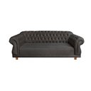Ver imagem 1 de Sofá Chesterfield Capitone Elisabeth Suede Amarelo 2,30cm:CINZA CAMURÇA