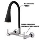 Ver imagem 2 de 4258 C81 Torneira Misturador Gourmet Bica Móvel Tubo Flexível Preto Arejador Cone Chuveirinho para P