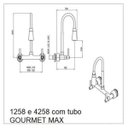 Ver imagem 3 de 4258 C81 Torneira Misturador Gourmet Bica Móvel Tubo Flexível Preto Arejador Cone Chuveirinho para P
