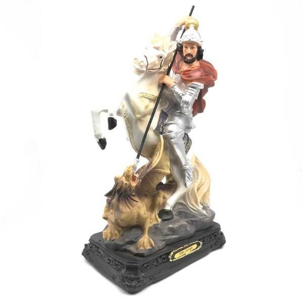 Imagem de São Jorge Cavalo Guerreiro e Dragão Grande Resina 40 cm - 3