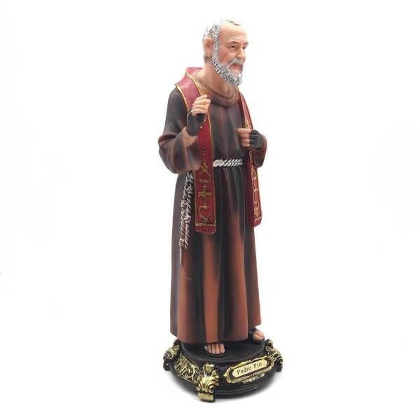 Imagem de São Padre Pio Com Luvas Grande Resina 32 cm - 1