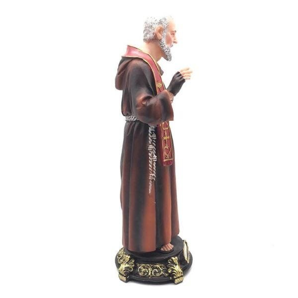 Imagem de São Padre Pio Com Luvas Grande Resina 32 cm - 4