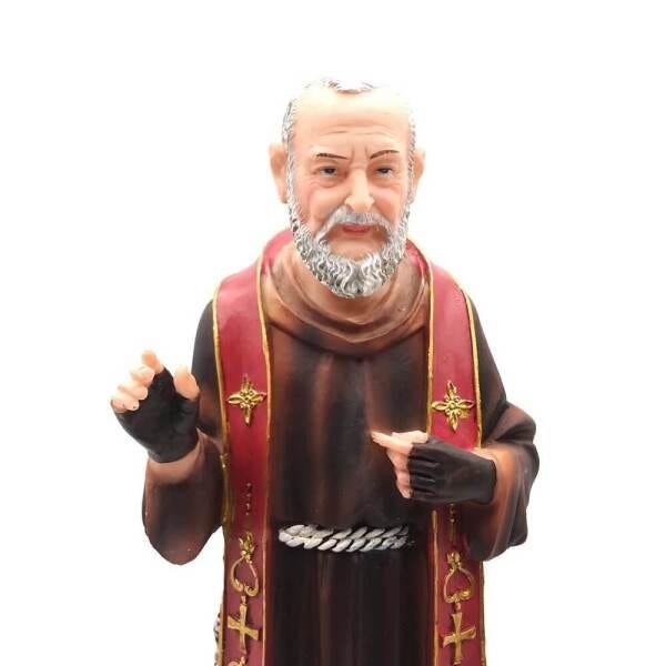 Imagem de São Padre Pio Com Luvas Grande Resina 32 cm - 3