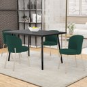 Ver imagem 2 de Cadeira para Sala de Jantar Cozinha Estofada Gavi Arena L02 Suede Verde Musgo - Lyam Decor