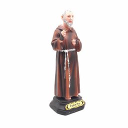 Imagem Padre Pio de Pietrelcina Com Luvas Resina 20 cm - 1