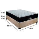 Ver mais imagens de Cama Box Casal Suede + Colchão Airtech Molas Ensacadas Antares Ortobom 138x188x67 Cor:bege