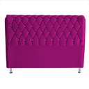 Ver imagem 1 de Cabeceira de Cama Box Londres Casal Queen 160 Cm Suede Botão de Strass Rosa Pink Ec Móveis