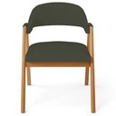 Ver imagem 3 de Cadeira de Jantar e Estar Living Estofada Nadja L02 Linho Verde Musgo - Lyam Decor