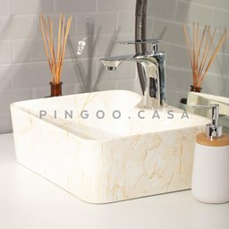 Cuba De Apoio Para Banheiro Retangular Slim Louça Cerâmica 40 cm Cornalina Pingoo.casa - - 2