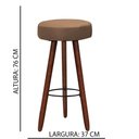 Ver imagem 3 de Banqueta Alta Estofada Dalia em Suede com Pés em Madeira - Cappuccino