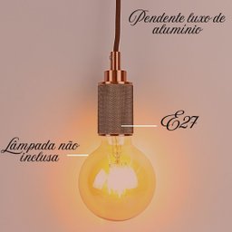 Pendente Luxo de Aluminio Bronze Vermelho Base E27 1m - 6