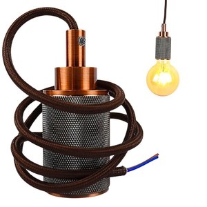 Pendente Luxo de Aluminio Bronze Vermelho Base E27 1m