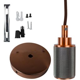 Pendente Luxo de Aluminio Bronze Vermelho Base E27 1m - 2