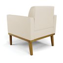 Ver imagem 4 de Sofá Namoradeira com Poltrona Base de Madeira Fixa Castanho Marisa Corino D03 - D?rossi Cor Bege