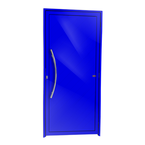 Porta Alumínio Lambril Savana c/Puxador e.Azul 90 Brimak