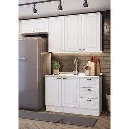 Cozinha Compacta 3 Peças 6 Portas 3 Gavetas Emily Henn - Branco Fosco - 7