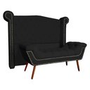 Ver imagem 1 de Conjunto Sienna Cabeceira e Recamier Queen 160 cm Suede Preto
