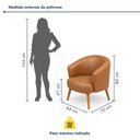 Ver imagem 3 de Kit 2 Poltronas Decorativa Linho Premium Base Madeira Maciça Luiza