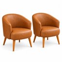Ver imagem 2 de Kit 2 Poltronas Decorativa Linho Premium Base Madeira Maciça Luiza