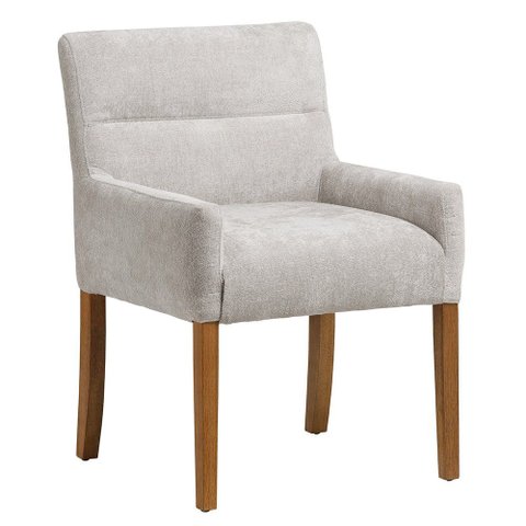 Cadeira Decorativa Estofada para Sala Angel Bouclé Aveludado Cinza Claro - Nexta Casa