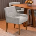 Ver imagem 3 de Cadeira Decorativa Estofada para Sala Angel Bouclé Aveludado Cinza Claro - Nexta Casa