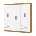 Ver imagem 2 de Guarda-Roupa Casal Dubai 6 Portas 4 Gavetas Multimóveis CR35556 Cinamomo/Branco