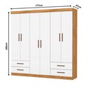 Ver imagem 4 de Guarda-Roupa Casal Dubai 6 Portas 4 Gavetas Multimóveis CR35556 Cinamomo/Branco