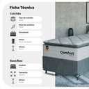 Ver imagem 3 de Cama Box Solteiro + Colchão Comfort Class Pillow Top 88x188 Branco/suede Cinza