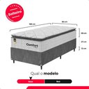 Ver imagem 4 de Cama Box Solteiro + Colchão Comfort Class Pillow Top 88x188 Branco/suede Cinza