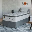 Ver imagem 1 de Cama Box Solteiro + Colchão Comfort Class Pillow Top 88x188 Branco/suede Cinza