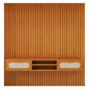 Ver imagem 2 de Rack com Painel Ripado TV até 75" 180cm Suspenso MDF Sala de Estar Quarto Estela Madeira:Naturalle