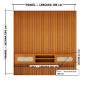 Ver imagem 6 de Rack com Painel Ripado TV até 75" 180cm Suspenso MDF Sala de Estar Quarto Estela Madeira:Naturalle