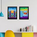 Ver imagem 2 de Kit 2 Quadros Decorativos Estado Goiás - Brasil 45x34cm:moldura Preta