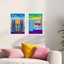 Ver imagem 1 de Kit 2 Quadros Decorativos Estado Goiás - Brasil 45x34cm:moldura Preta